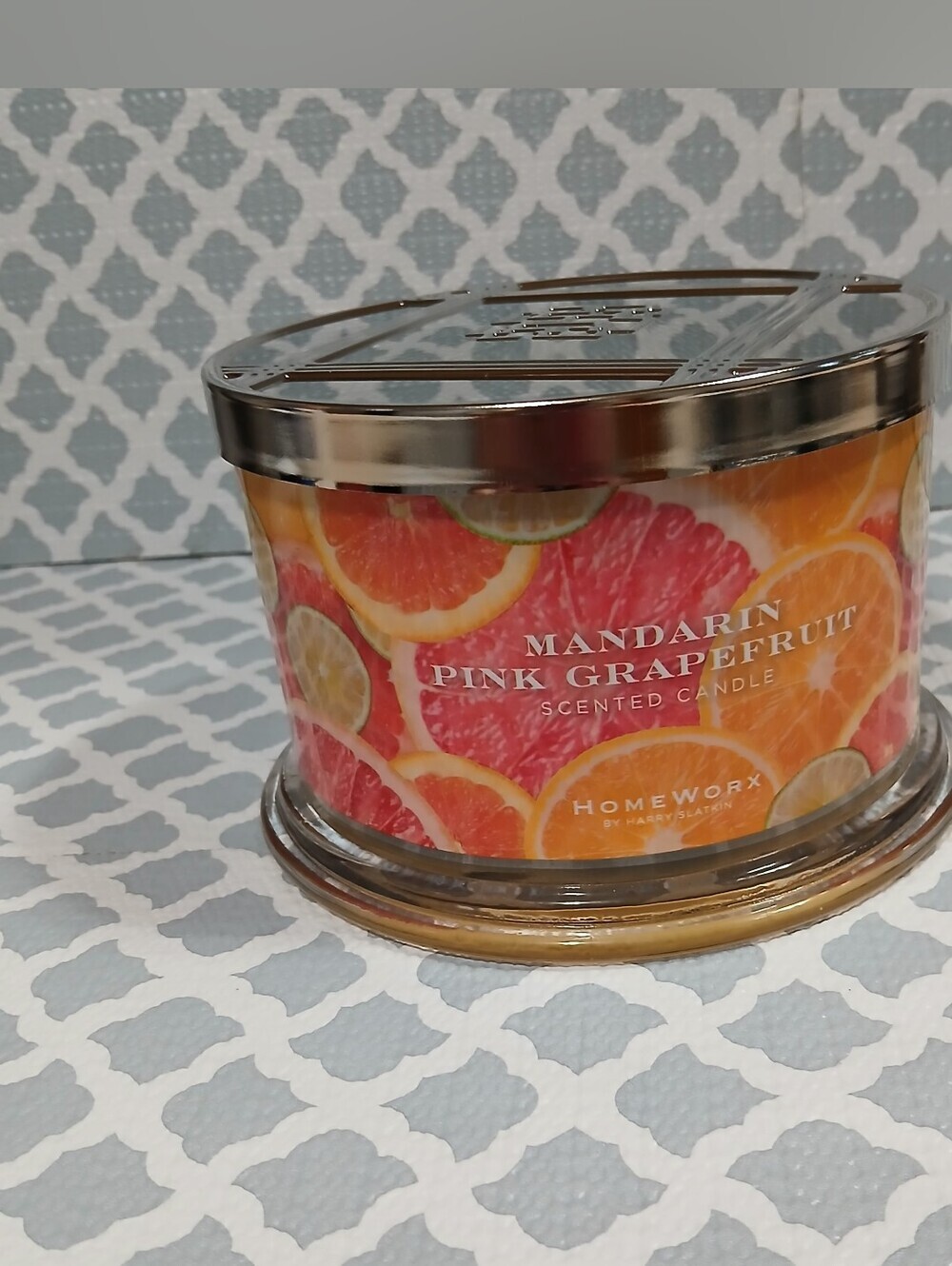 Slatkin & Co. Mandarin Pink Grapefruit Scented 4 Wick Candle NWT - Picture 1 of 4